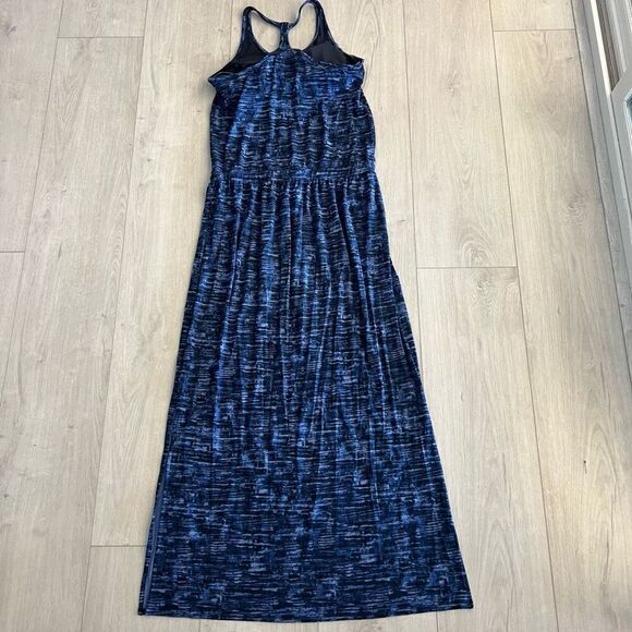 Athleta Cressida Blue Space Dye Racerback Maxi Dress size women's medium - Picture 2 of 7